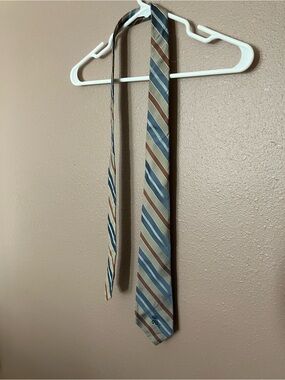 Classic Blue and Brown Striped Men's Tie